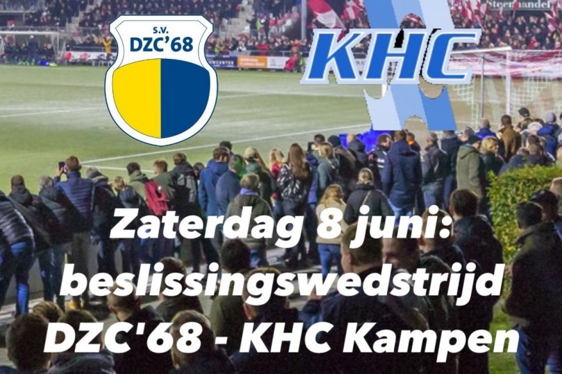 Foto bij Zaterdag 8 juni: beslissingswedstrijd DZC'68 - KHC Kampen